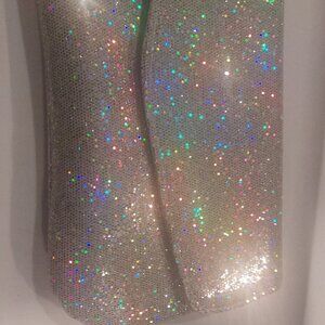 Silver sparkle clutch comes with 2 straps